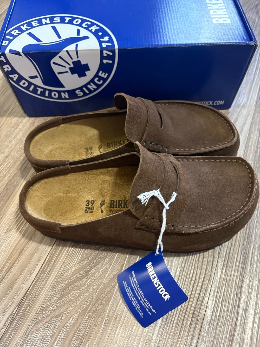 Birkenstock Brown Suede Slip-On Loafers